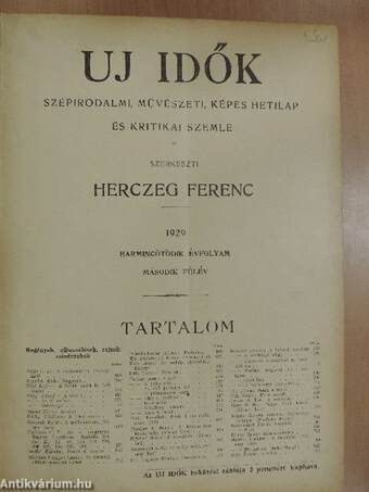 Uj Idők 1929. június-december (fél évfolyam)