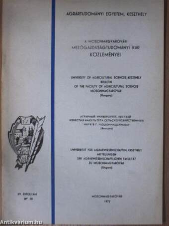 A Mosonmagyaróvári Mezőgazdaságtudományi Kar Közleményei 1972/18
