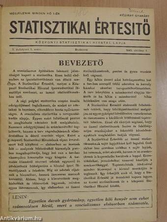 Statisztikai Értesítő 1949. október-december/1950. január-december