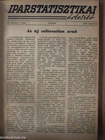 Iparstatisztikai Értesítő 1954. január-december