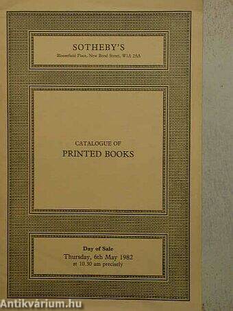 Sotheby's Catalogue of Printed books