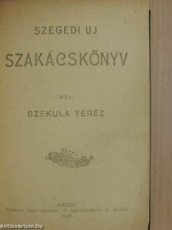 Szegedi uj szakácskönyv