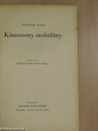 Kisasszony szobalány