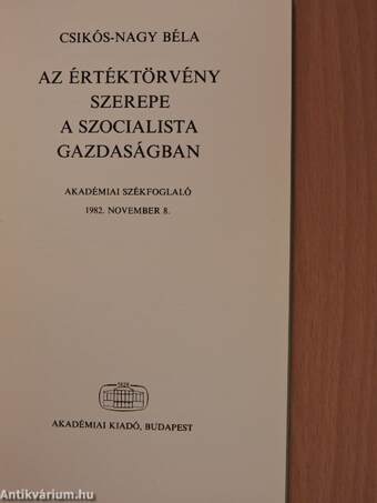 Az értéktörvény szerepe a szocialista gazdaságban