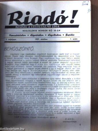 Riadó! 1937. október-1938. december