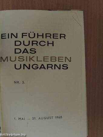 Ein Führer Durch Das Musikleben Ungarns Nr. 3.