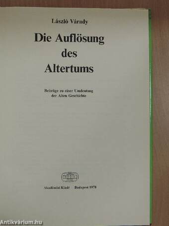 Die Auflösung des Altertums