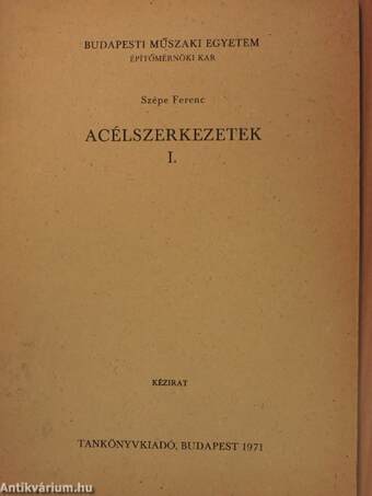 Acélszerkezetek I.