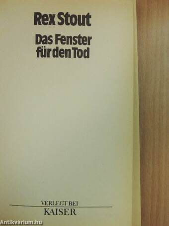 Das Fenster für den Tod