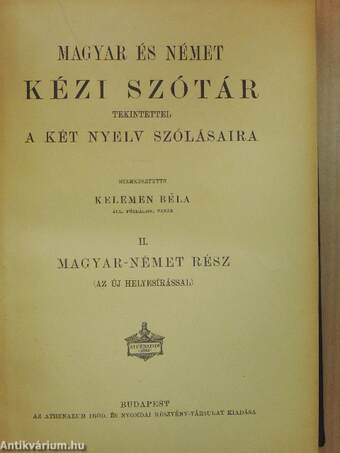 Magyar és német kézi szótár II.