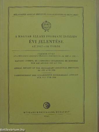 A Magyar Állami Földtani Intézet évi jelentése az 1957-58. évről