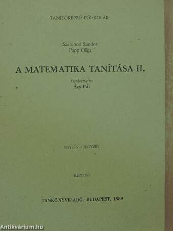 A matematika tanítása II.