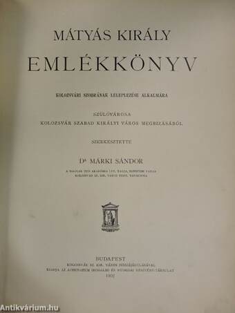 Mátyás király emlékkönyv