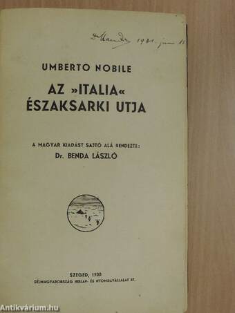 Az »Italia« északsarki utja