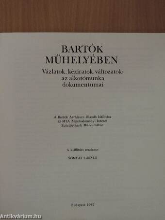 Bartók műhelyében