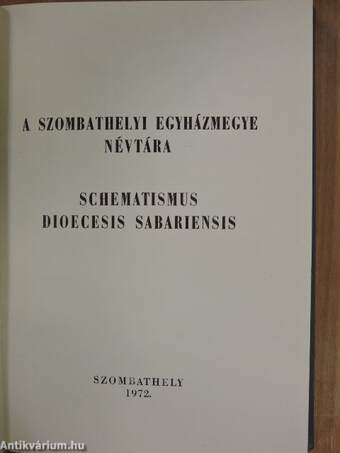 A szombathelyi egyházmegye névtára 1972