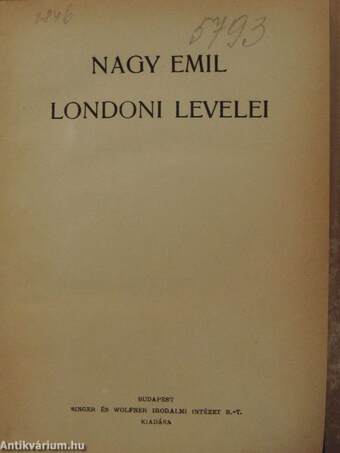 Nagy Emil londoni levelei