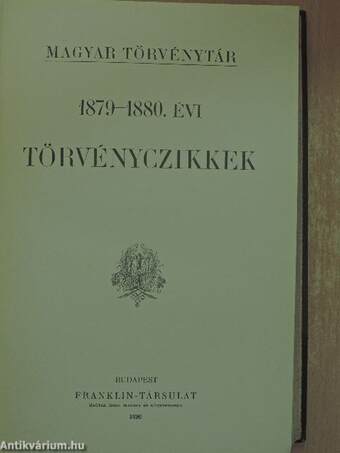 1879-1880. évi törvényczikkek