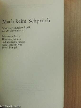 Mach keini Schprüch