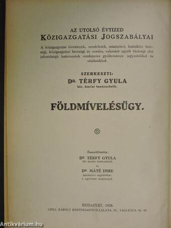 Földmívelésügy I.