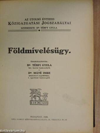 Földmívelésügy I.