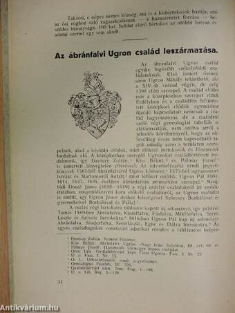 Magyar Családtörténeti Szemle 1942. (nem teljes évfolyam)