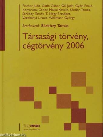 Társasági törvény, cégtörvény 2006