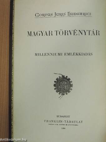 1899. évi törvényczikkek