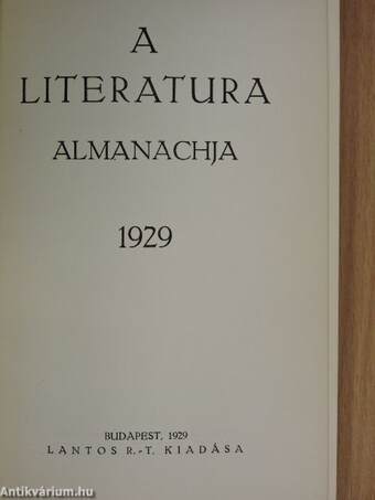 A Literatura almanachja 1929