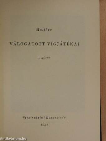 Moliére válogatott vígjátékai I-II.