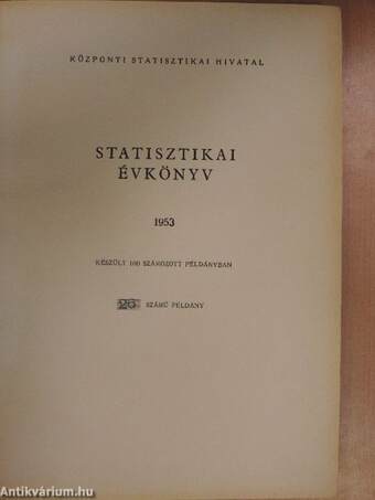 Statisztikai évkönyv 1953