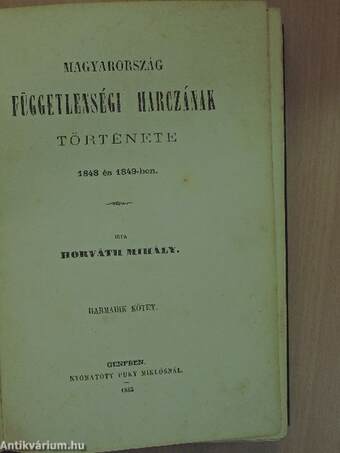 Magyarország függetlenségi harczának története III. (töredék)