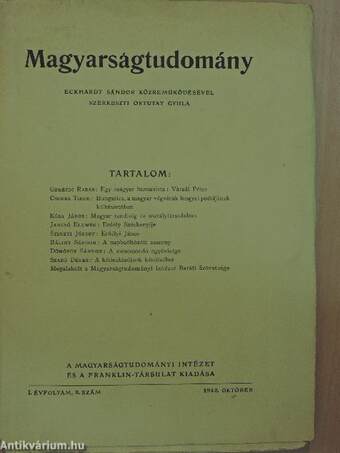 Magyarságtudomány 1942. október