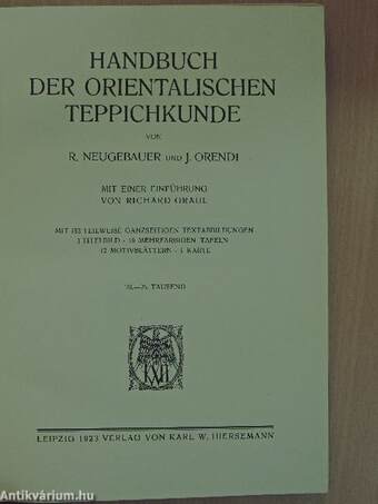 Handbuch der orientalischen Teppichkunde