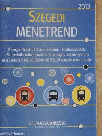 Szegedi menetrend 2013.