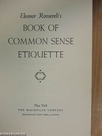 Book of Common Sense Etiquette