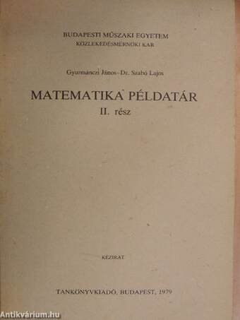 Matematika példatár II.