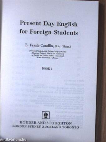 Present Day English for Foreign Students Book 1.