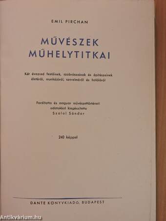 Művészek műhelytitkai