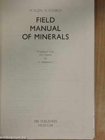 Field Manual of Minerals