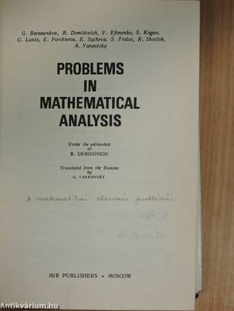 Problems in mathematical analysis