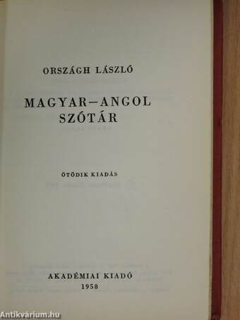 Magyar-angol szótár