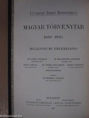 1887-1888. évi törvényczikkek