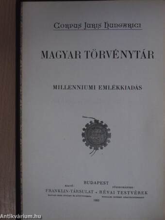 1899. évi törvényczikkek