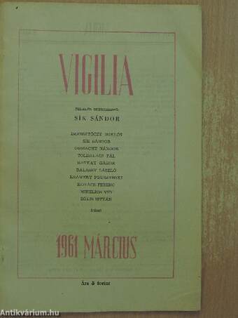 Vigilia 1961. március