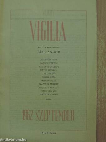 Vigilia 1962. szeptember