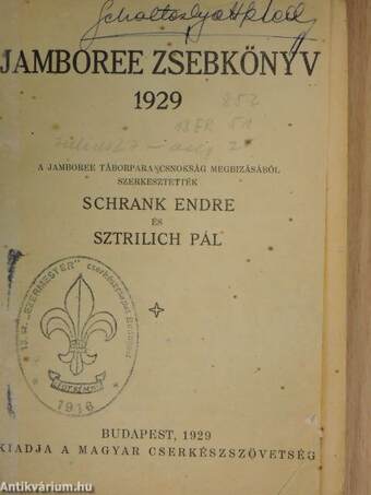 Jamboree zsebkönyv 1929.
