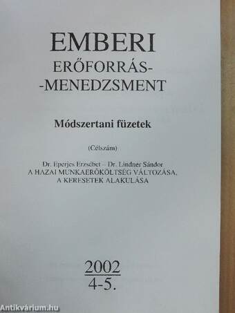 Emberi erőforrás-menedzsment 2002/4-5.