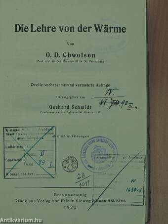 Die Lehre von der Wärme III/1-2.