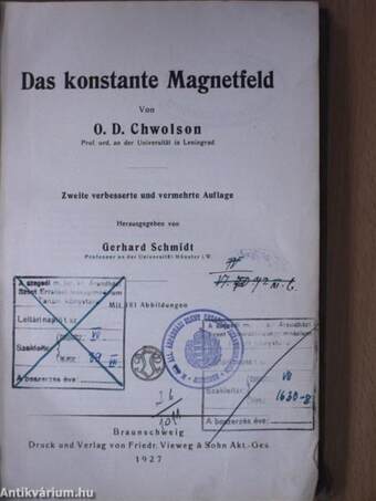 Das konstante elektrische Feld/Das konstante Magnetfeld IV/1-2.